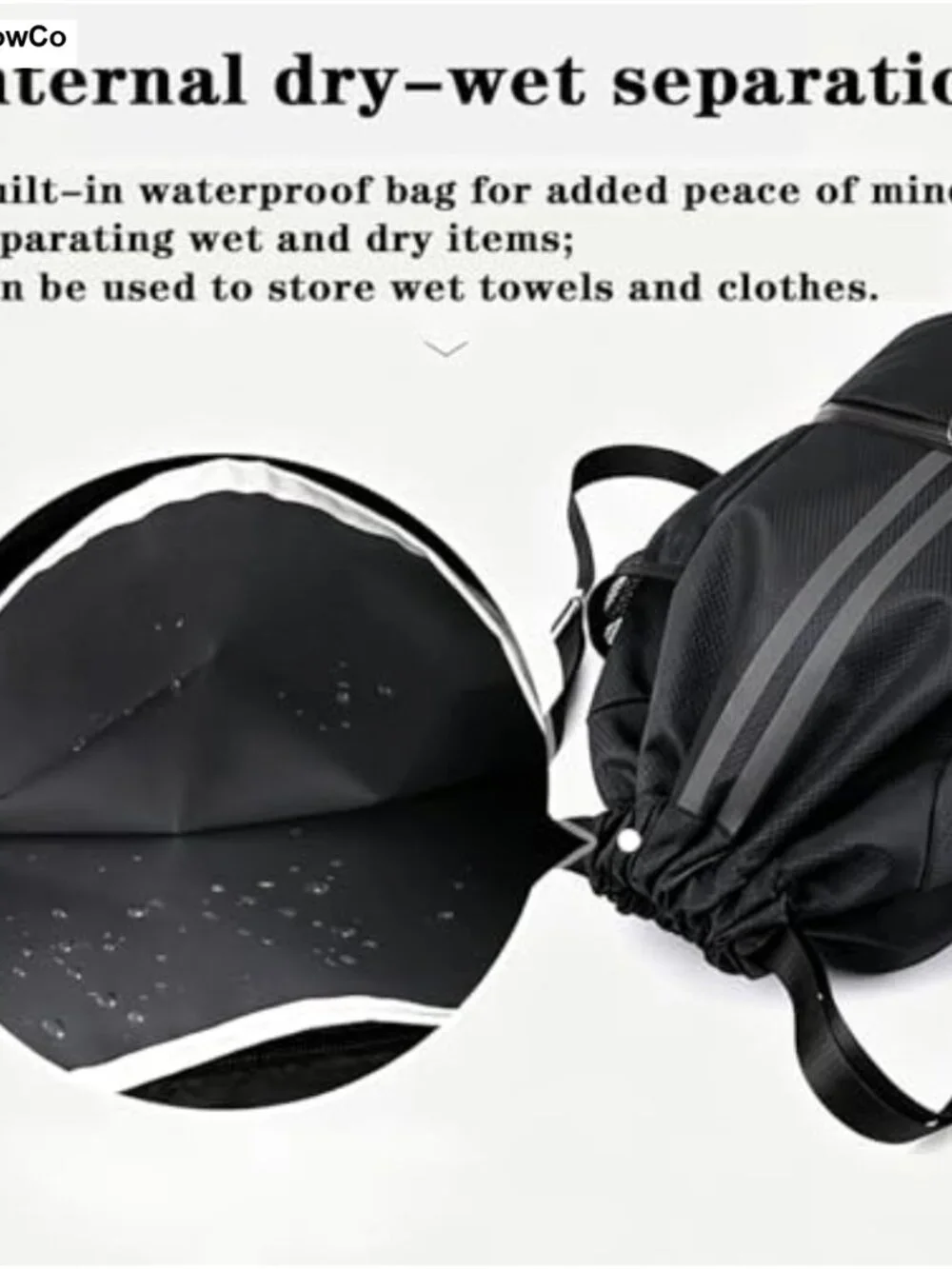 Waterproof Drawstring Backpack with Ball Compartment & Shoe Pocket